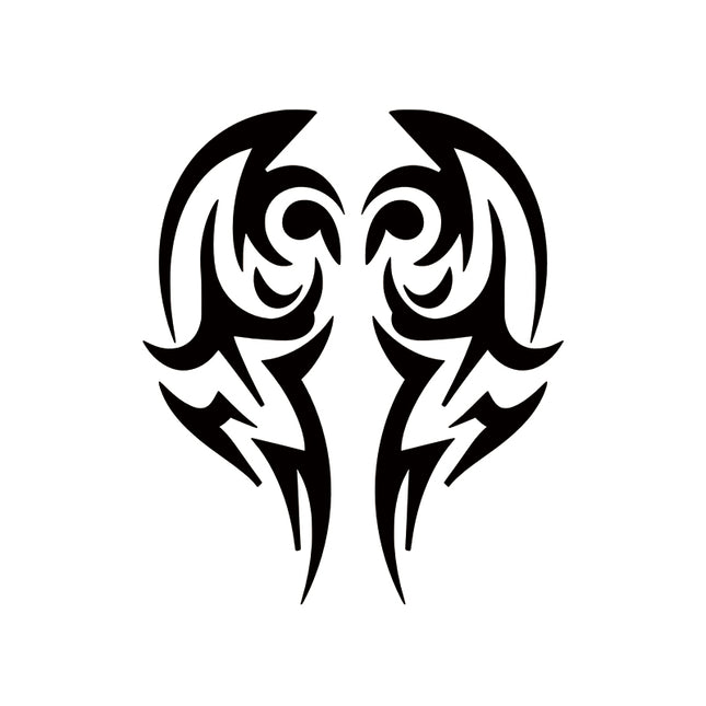 Hand-Drawn Tribal Wings — Symmetrical Tattoo Motif