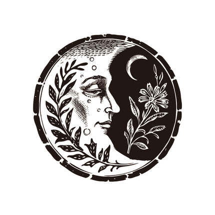 Moon and Maiden in Wreath of Night