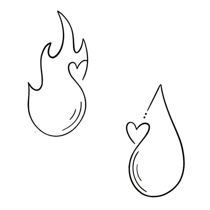 Fire & Water in Love (Pair)