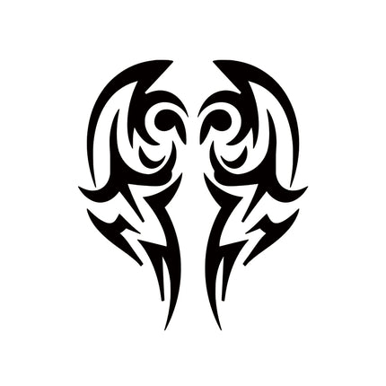 Hand-Drawn Tribal Wings — Symmetrical Tattoo Motif