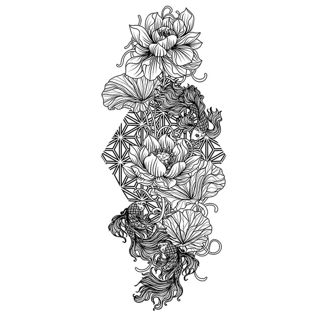 Koi in Lotus Bloom